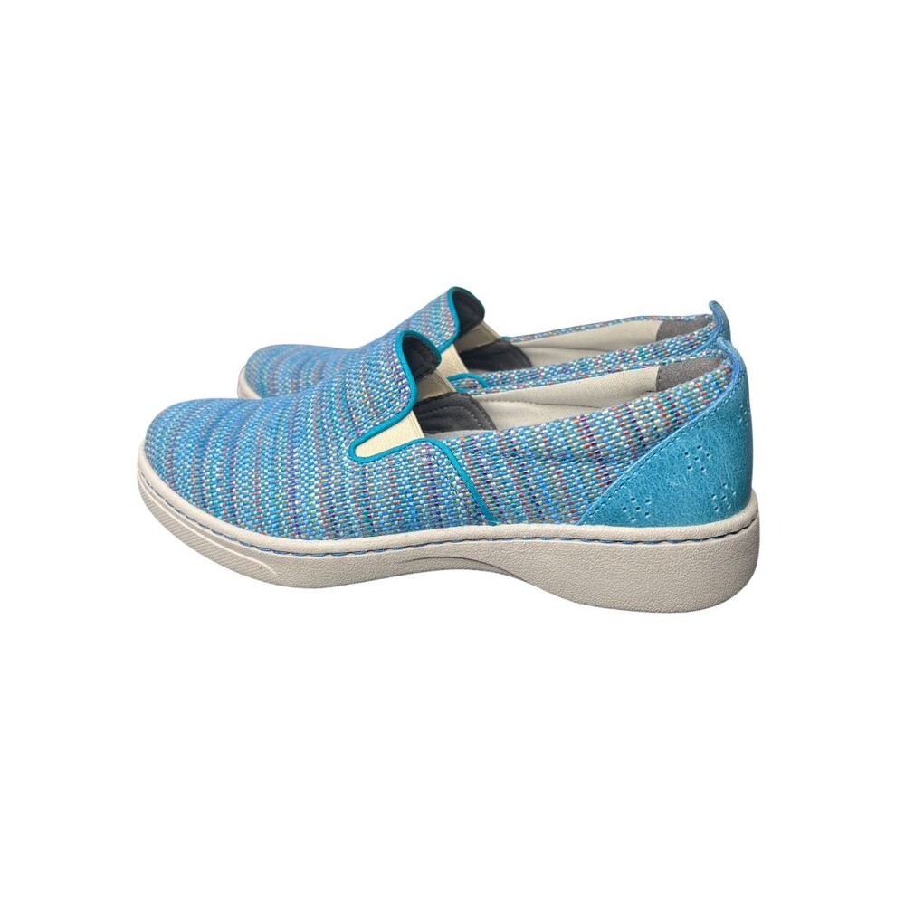 Dansko Belle Blue Slip On Sneakers Women's 7.5 Blue Woven Comfort Casual